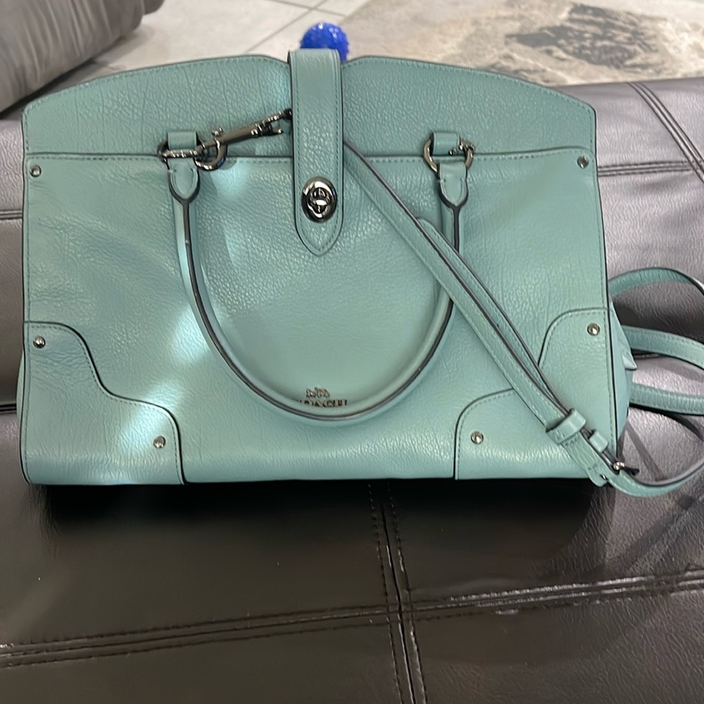 Coach Mercer Satchel Blue Purse